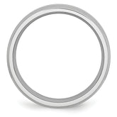 Chisel Cobalt Sterling Silver Inlay Satin and Polished 6mm Beveled Edge Band